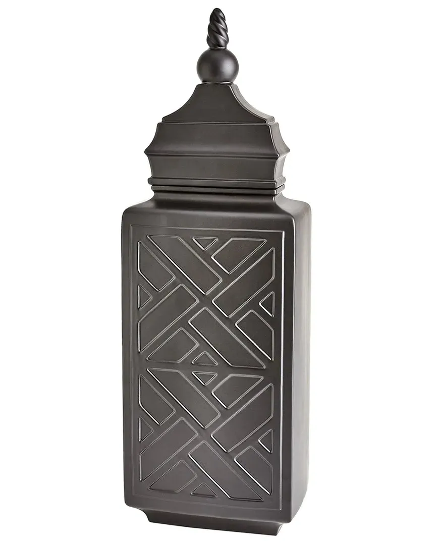 Chinoiserie Jar - Black, Ceramic