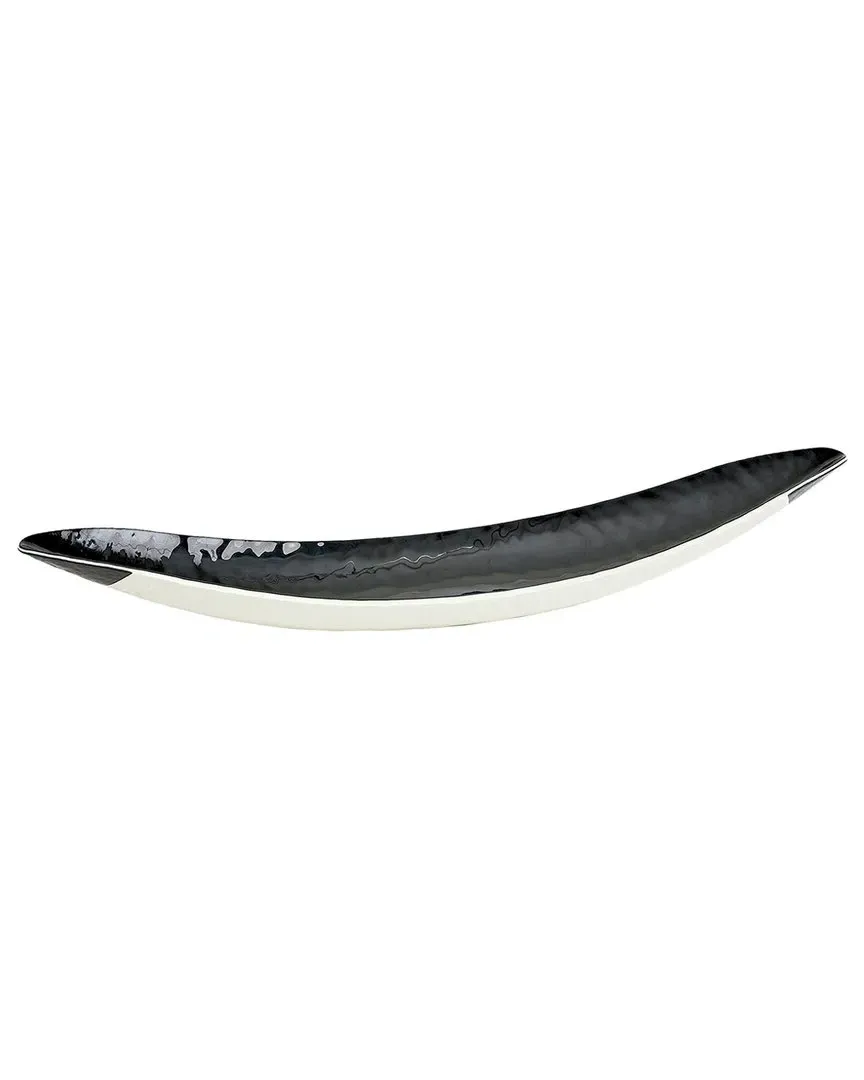 Ebony & Ivory Gondola Bowl - Ebony & Ivory, Glass