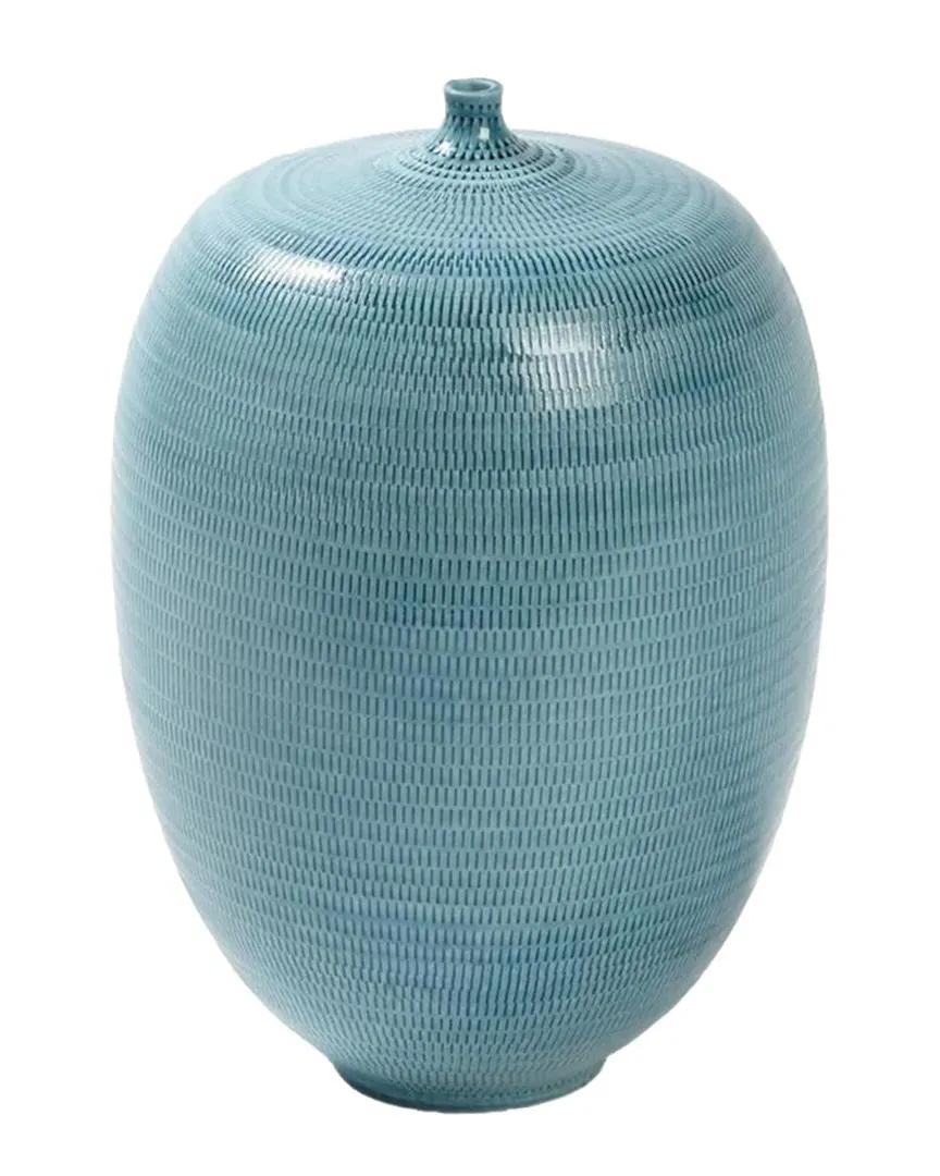 Fat Bottle with Stria Pattern - Blue