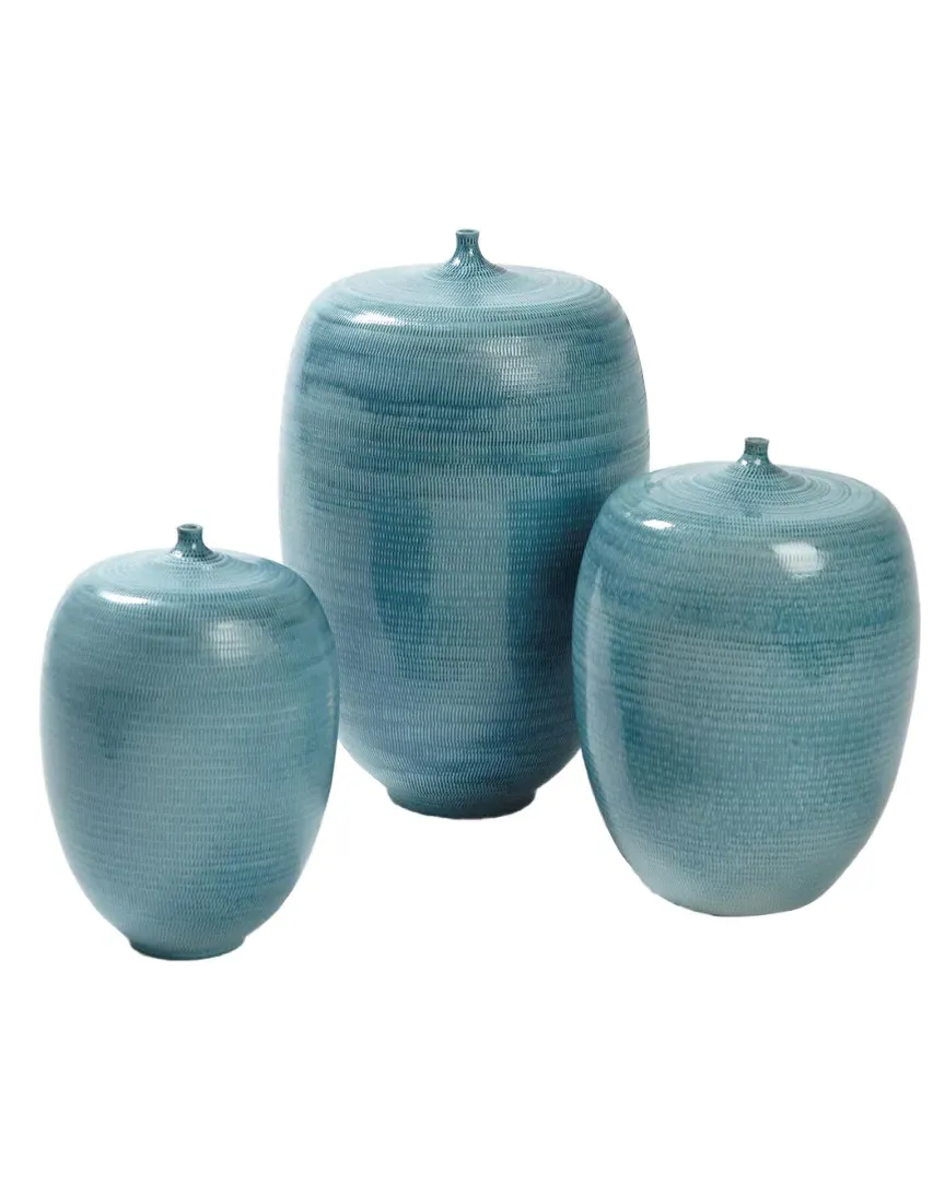 Fat Bottle with Stria Pattern - Blue image