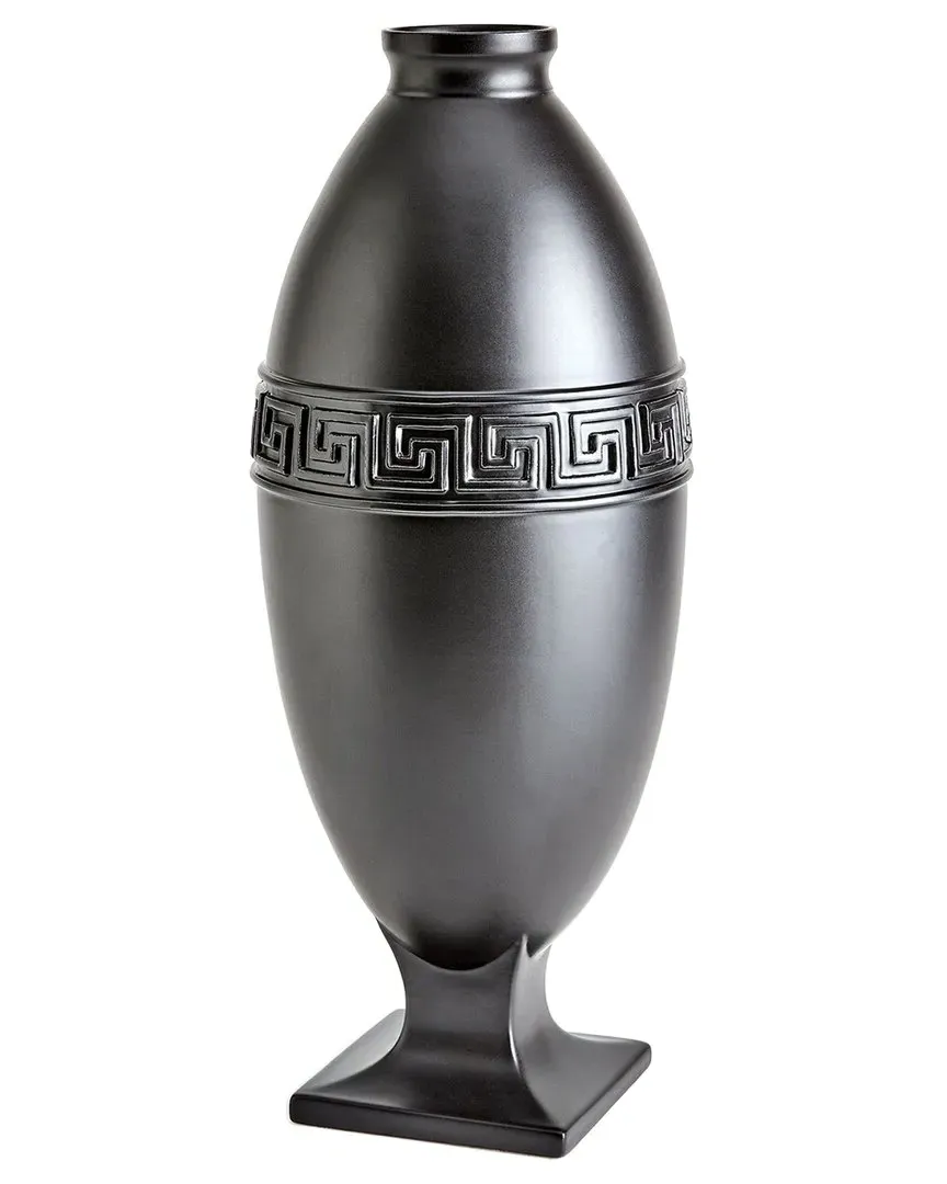 Greek Key Vase - Black, Ceramic