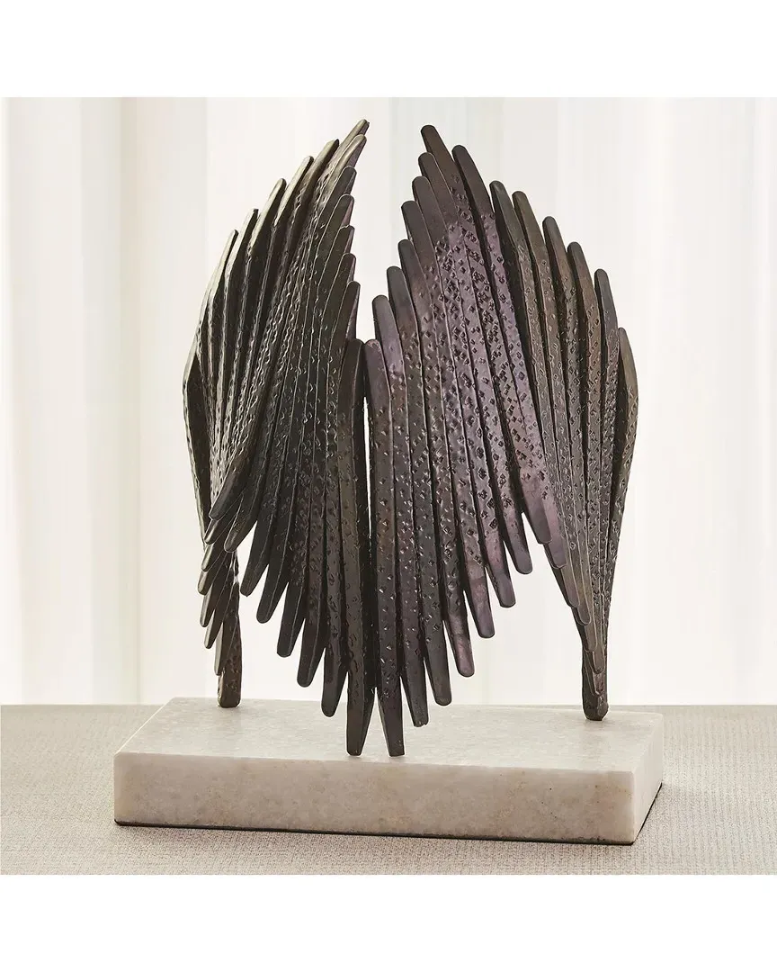 Icarus Winged Sculpture - Brown, Iron