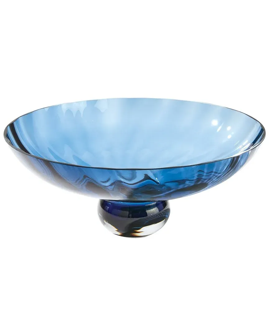 Large Ball Footed Bowl - Blue, Art Glass image