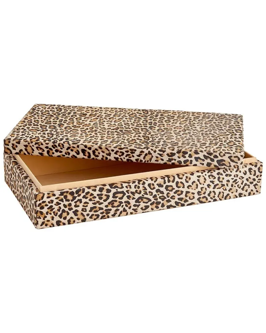 Large Cheetah Hair-on-Hide Storage Box - White image