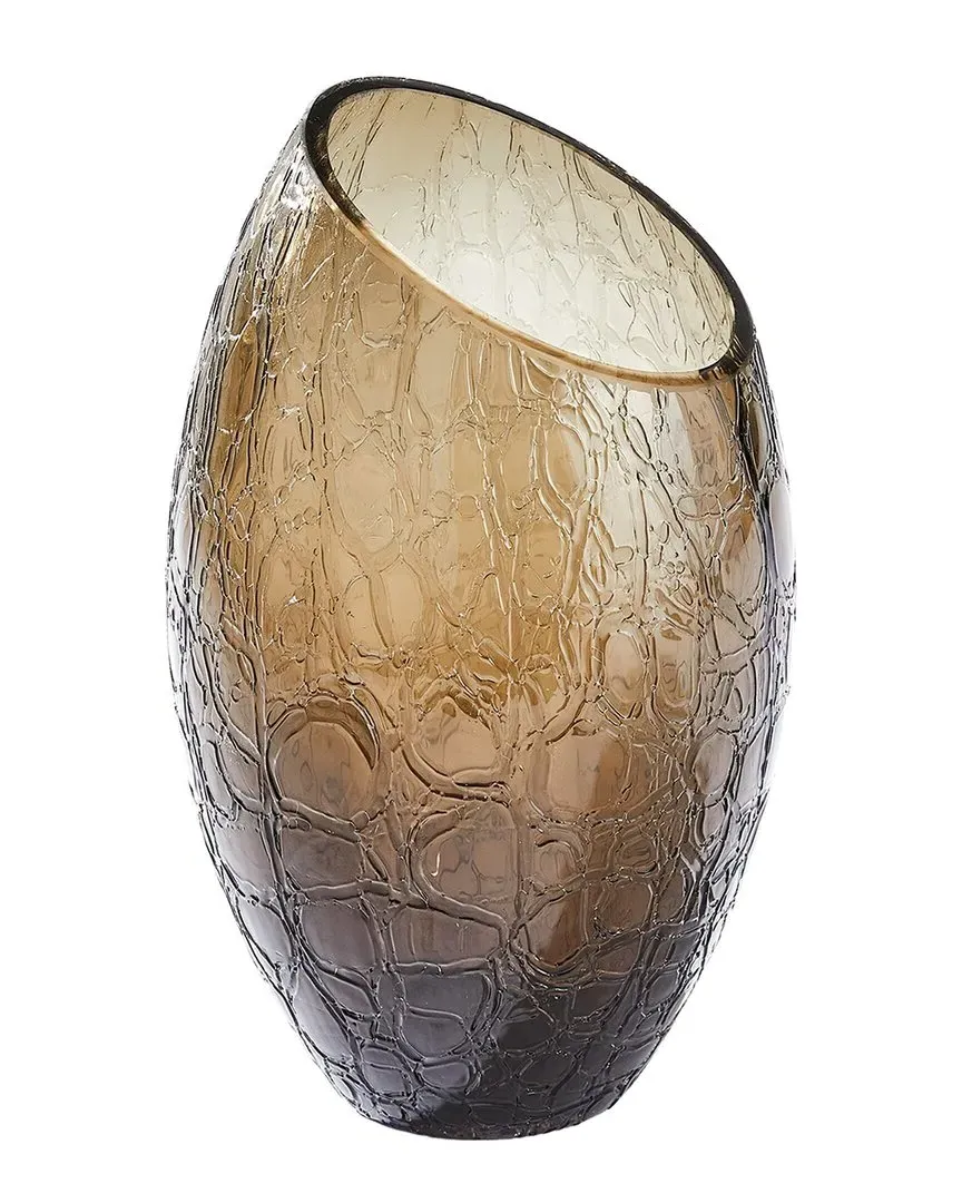 Large Volcano Vase - Brown, Art Glass image