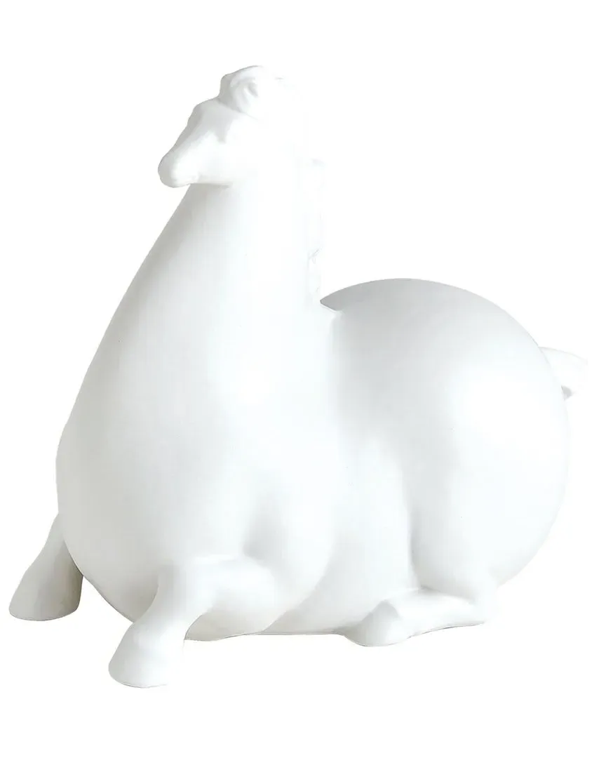 Libertino Horse Sculpture - White, Ceramic