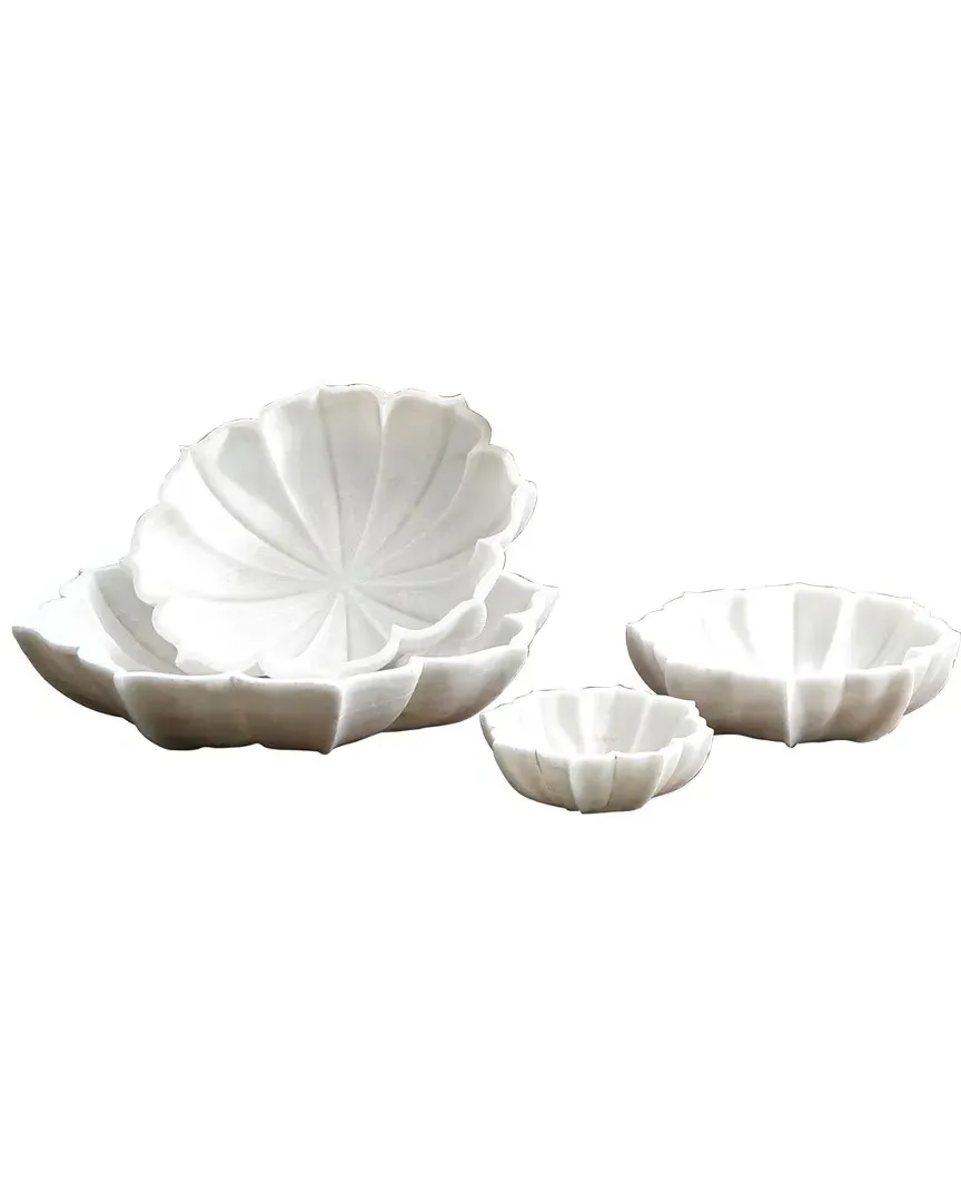 Marble Petal Bowl - White image