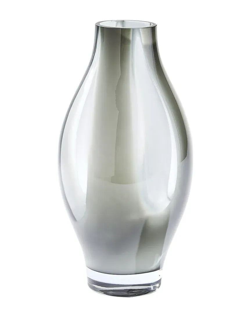 Medium Fly Through Vase - Grey, Art Glass