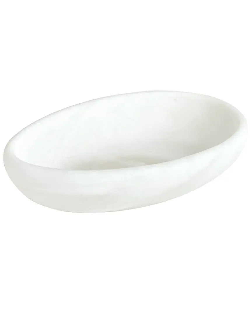 Oblique Bowl - White, Alabaster