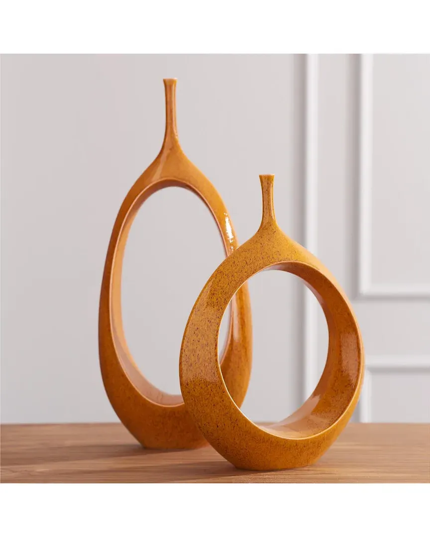 Open Ring Vase - Orange