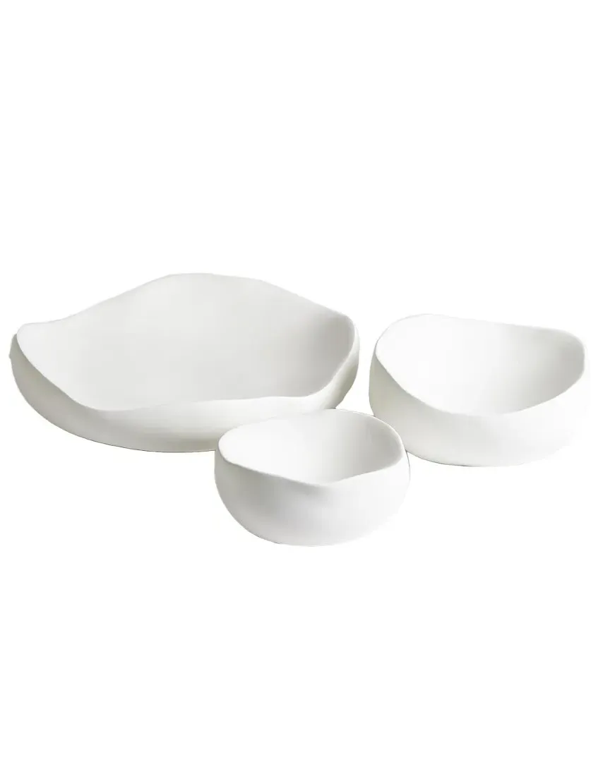 Organic Round Bowl - White image