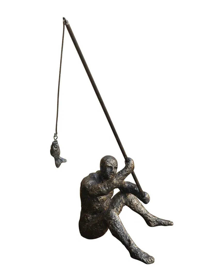 Reel It In Fisherman Figurine - Bronze, Cast Iron image