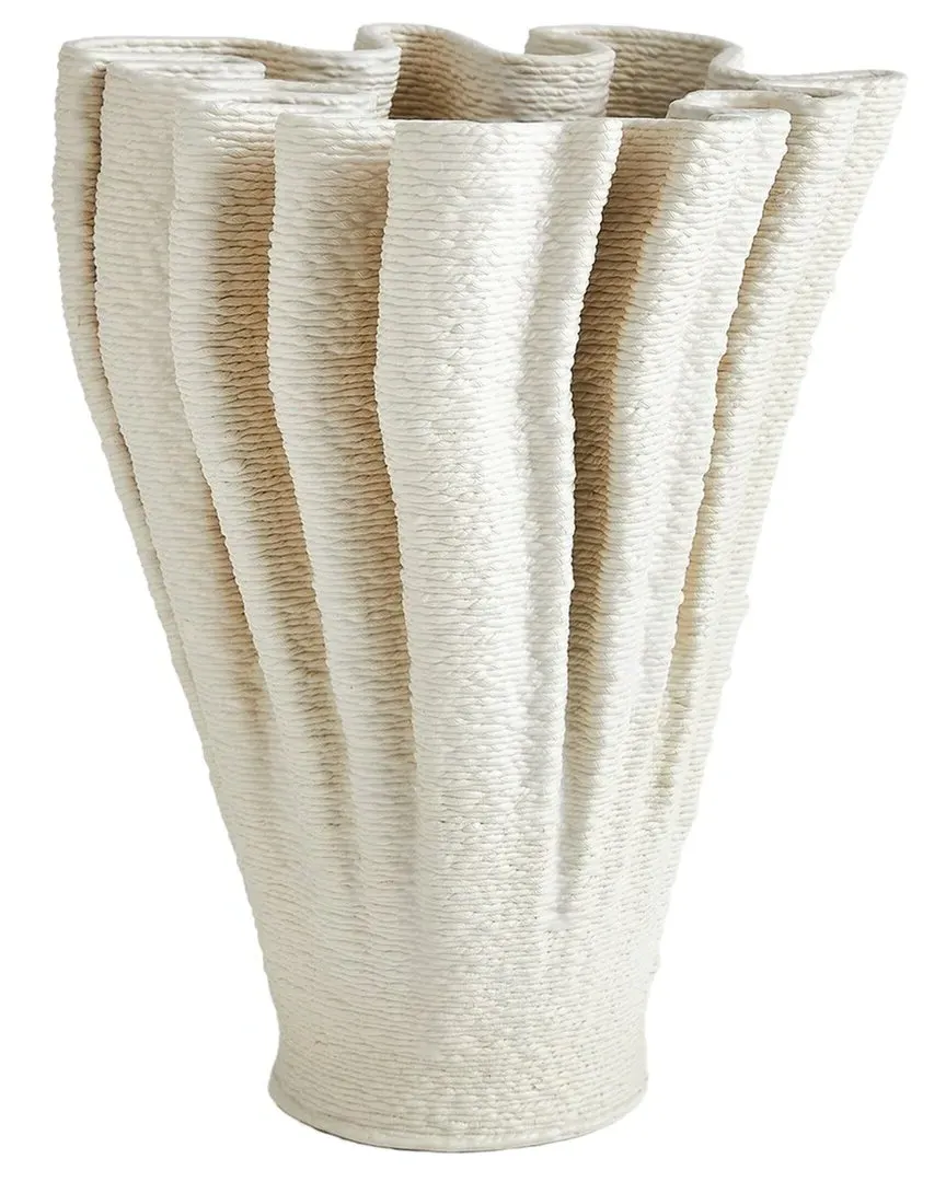 Ripple Printed Vase - Matte White