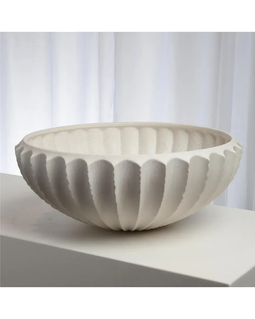 Sawtooth Bowl - White, Ceramic image