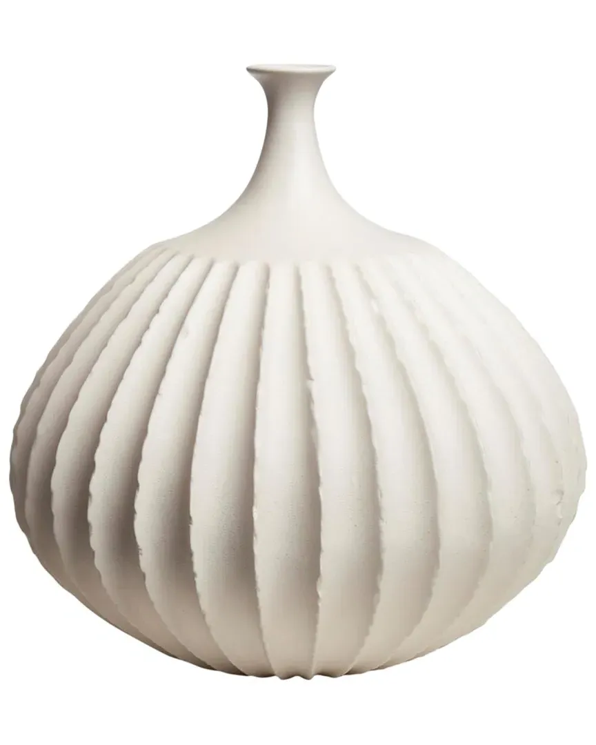 Sawtooth Vase - White image