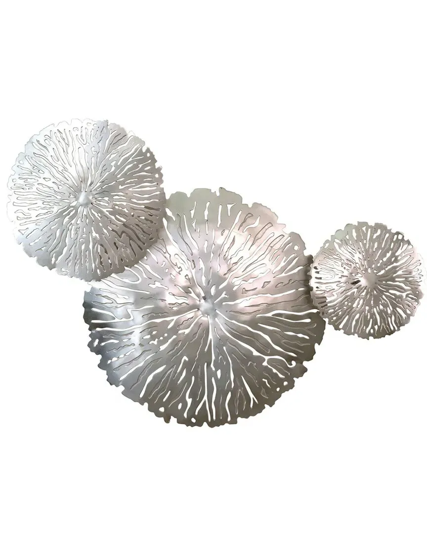 Set of 3 Lily Pad Clusters Wall Decor - Antique Nickel