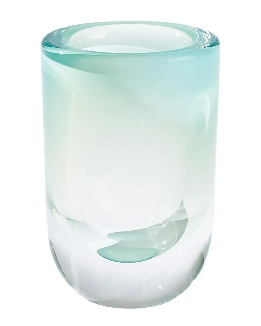 Small Bubble Cylinder Vase - Green, Art Glass image