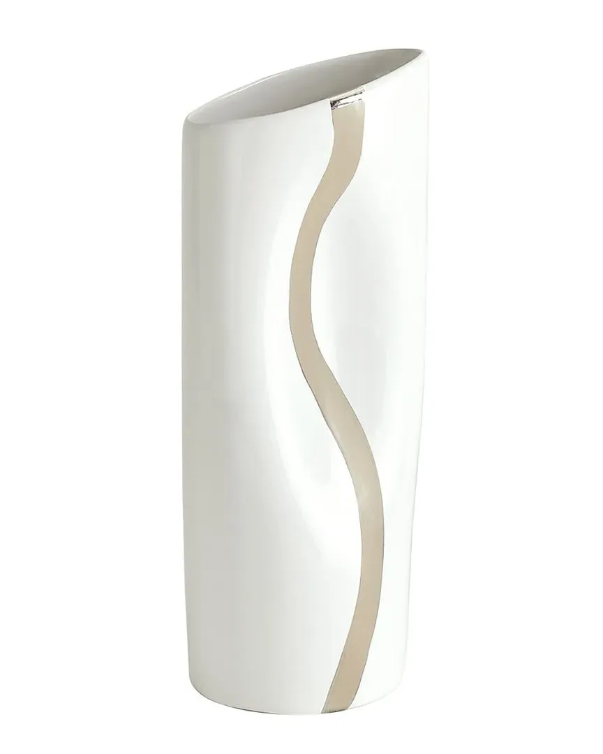 Small Loose Stripe Vase - White, Ceramic image