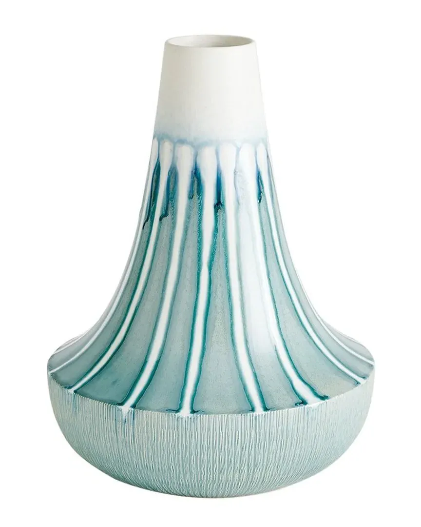 Small Striped Flair Vase - Blue, Ceramic