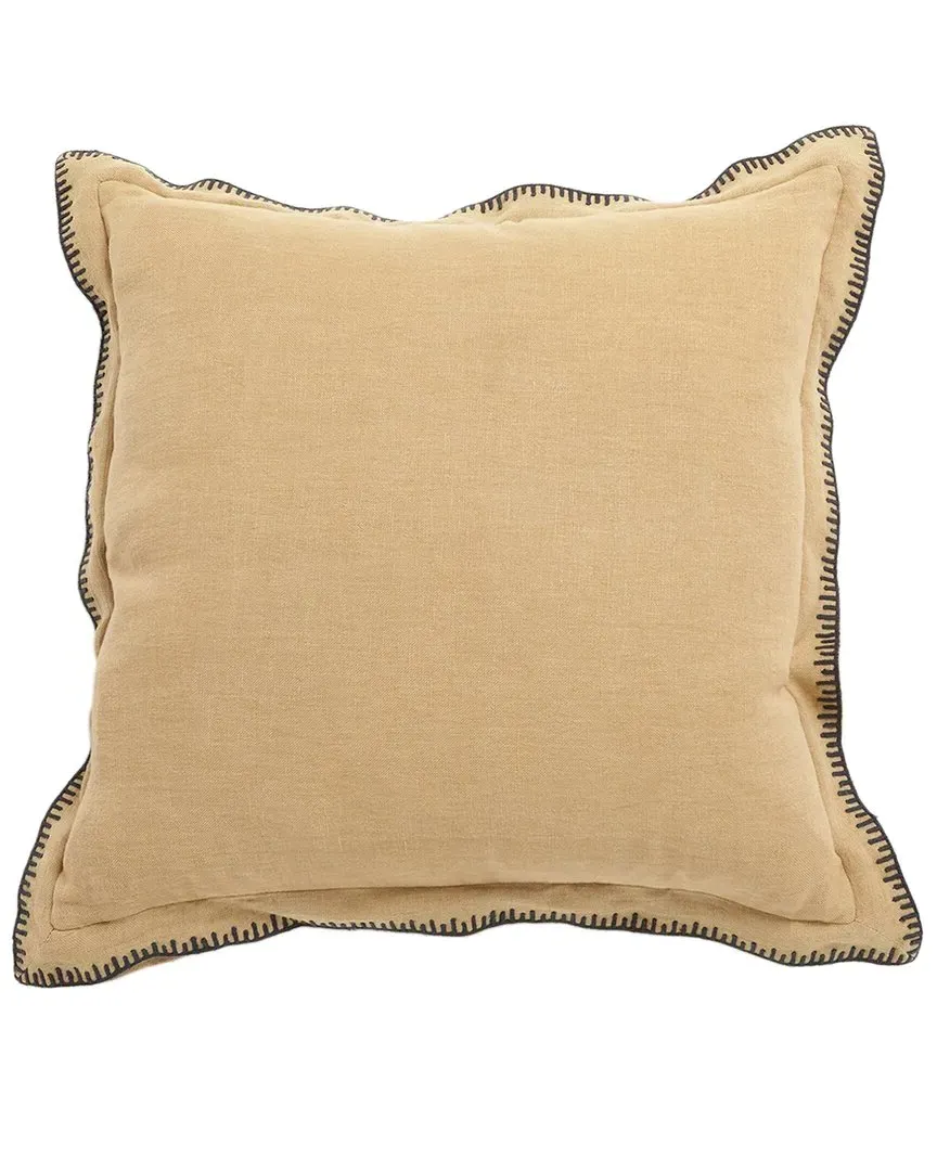 Stitched Linen Pillow - Gold image