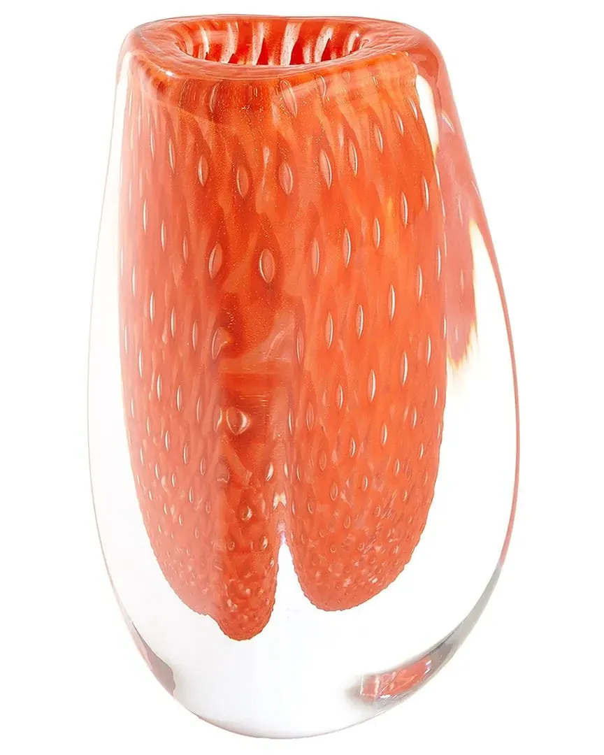 Triangular Bubbled Vase - Orange image