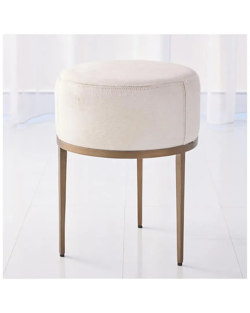 Urban Round Stool - Ivory, Hair-on-Hide image