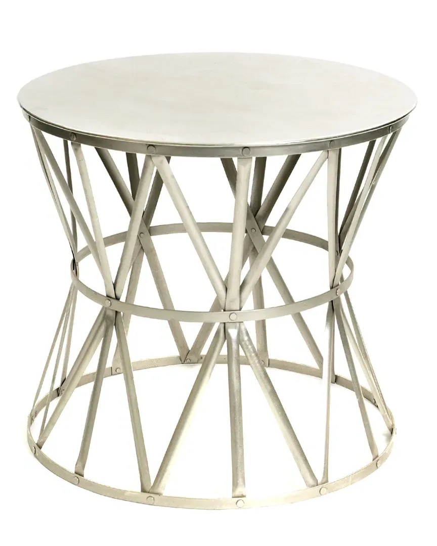 Angle Round Side Table - Polished Nickel, Steel image