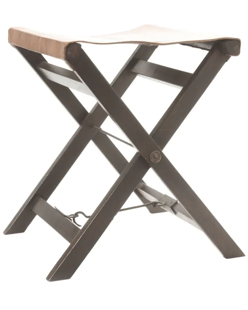 Camp Folding Stool - Brown, Leather image