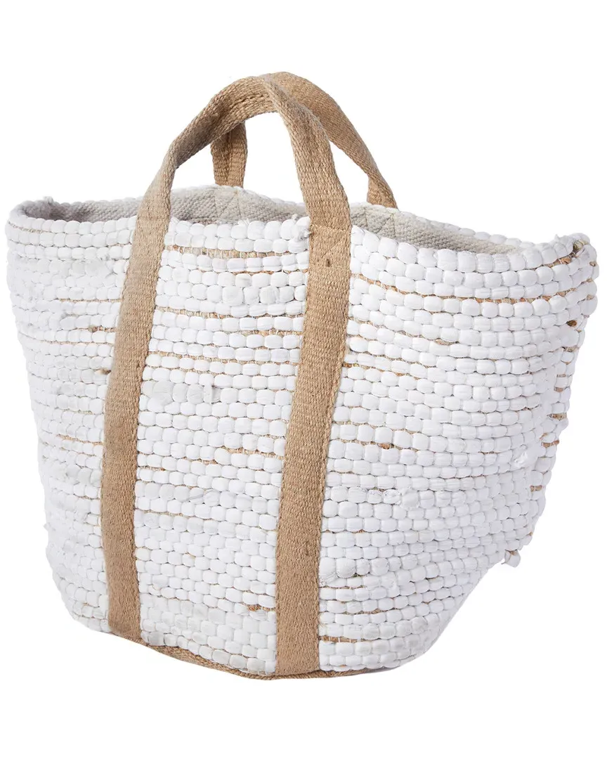 Hemp and Cotton Basket - White image