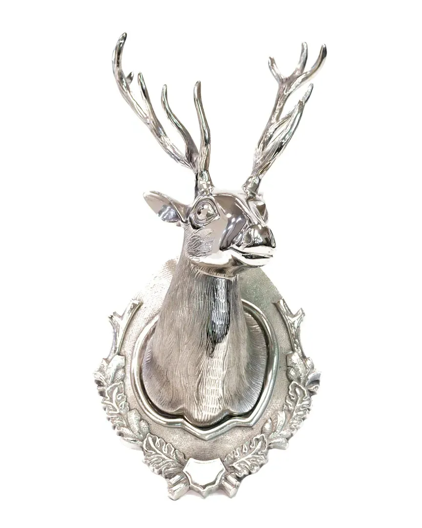 Lodge Deer Head Wall Sculpture - Polished Aluminum image