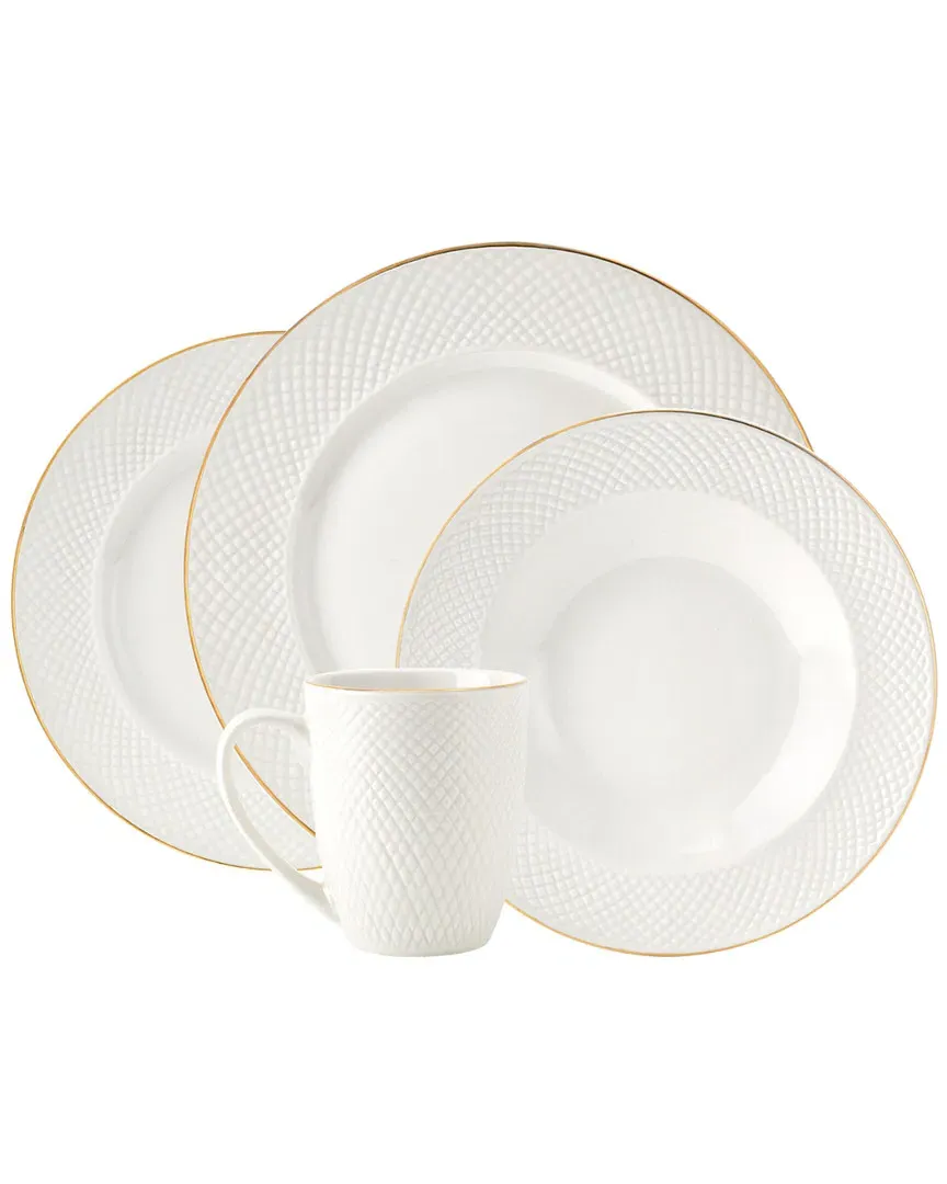 16pc Dinnerware Set - White, Porcelain