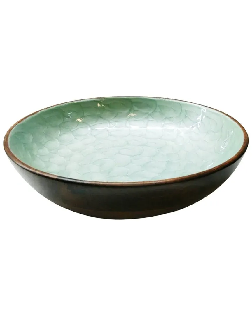 Capri Round Serving Bowl - Mint, Mango Wood image