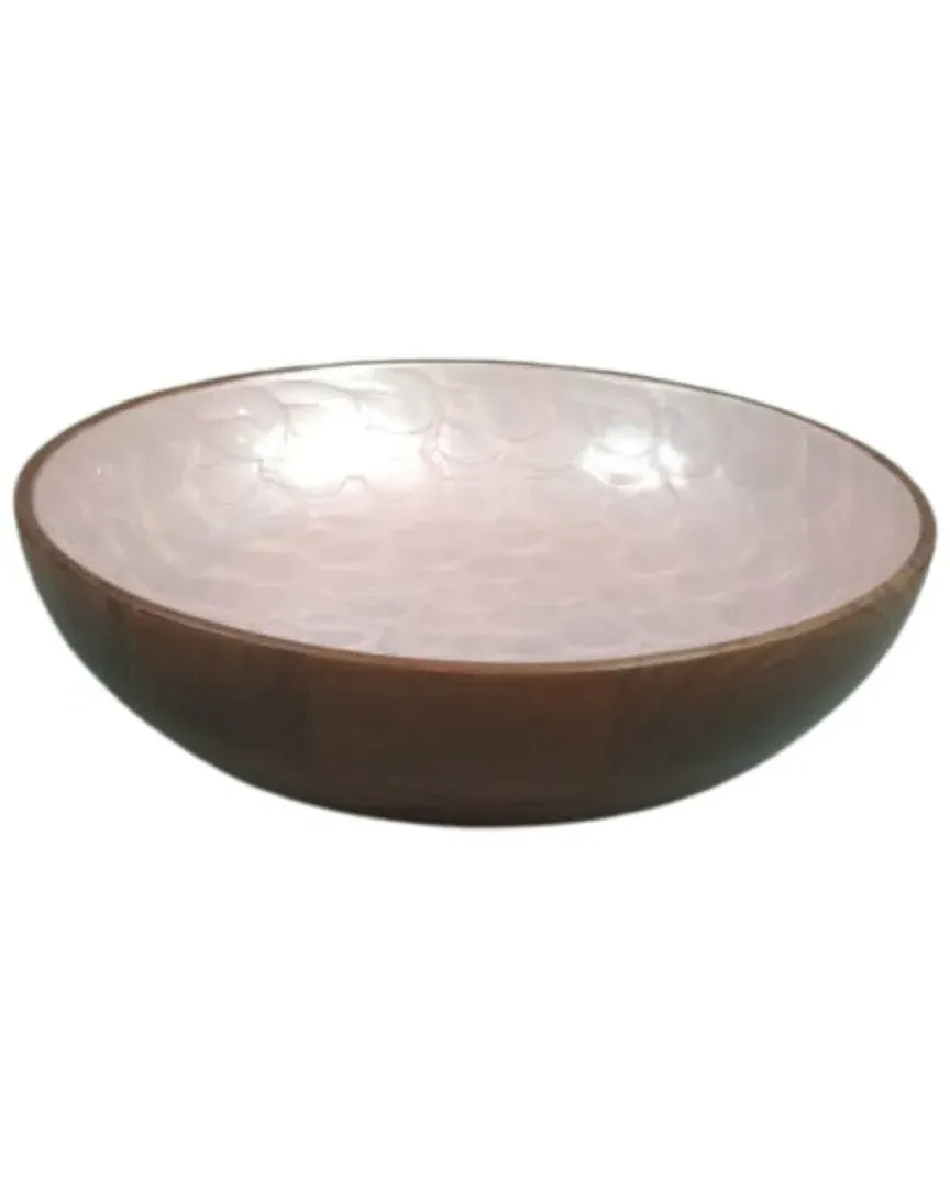 Capri Round Serving Bowl - Pink, Mango Wood
