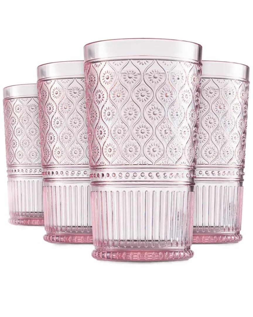 Claro Set of 4 Acrylic Highball Glasses - Pink image