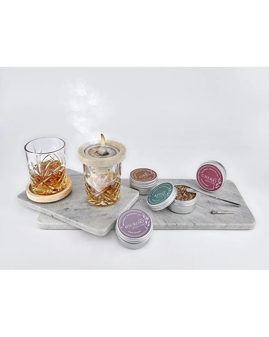 Dublin Crystal 9pc Whiskey Smoker Set - Clear