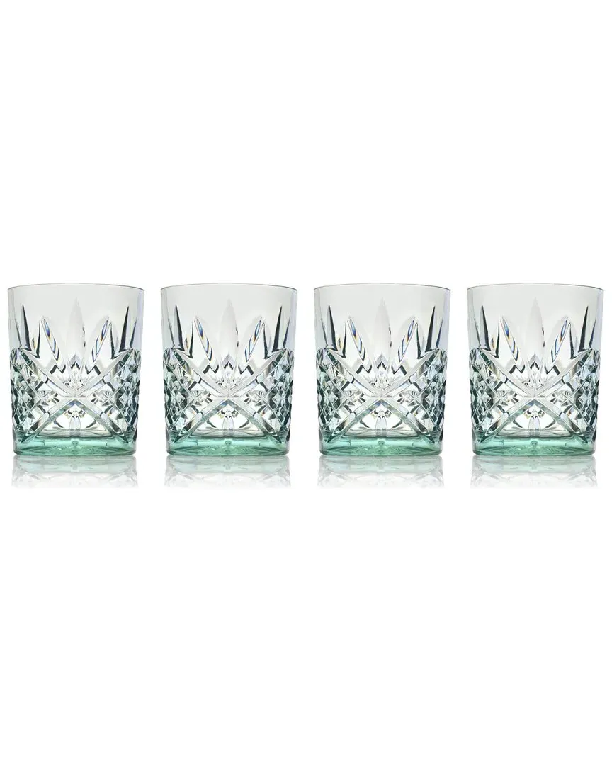 Dublin Set of 4 Double Old Fashion Glasses - Seafoam, Acrylic image