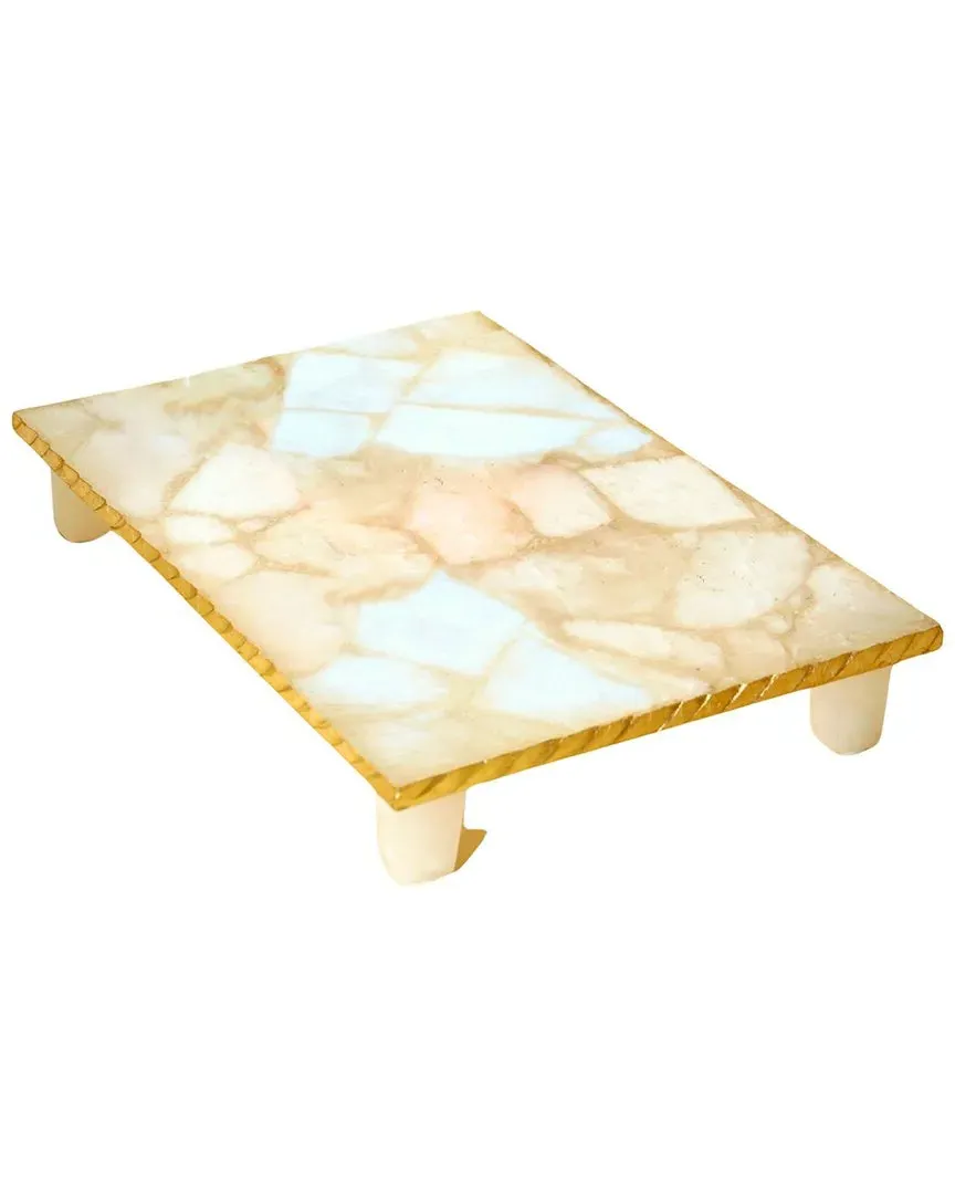 Godinger Raised Challah Board - White, Quartz image