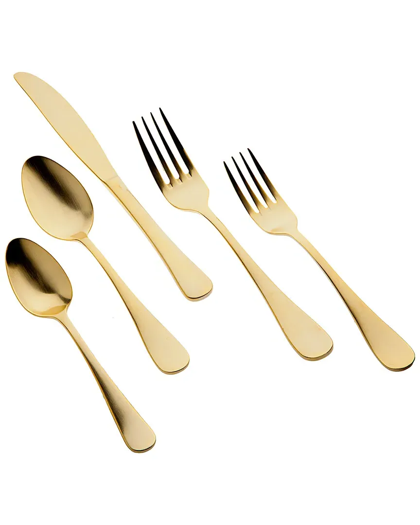 Regal Mirrored 20pc Flatware Set Service For 4 - Silver, Stainless Steel image