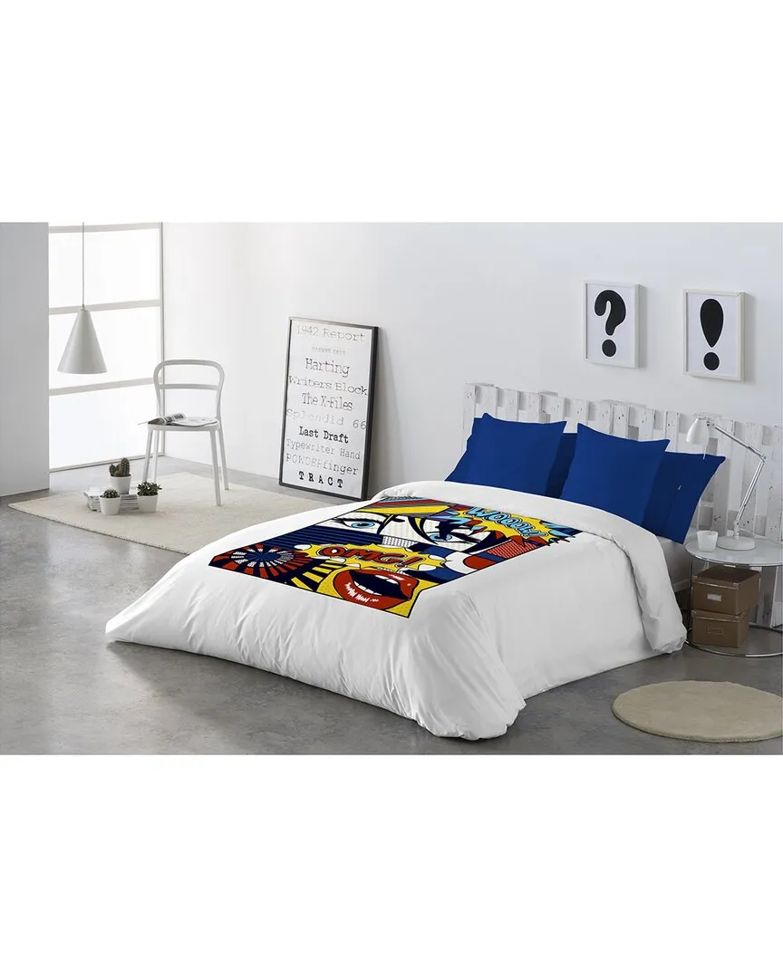 Comics Duvet Cover Set - Blue, Cotton
