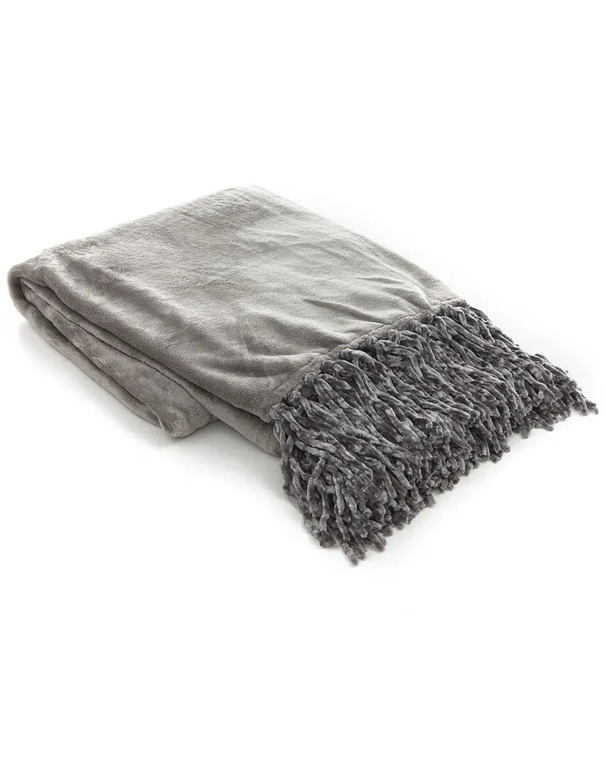 Plush Throw - Grey, Polyester