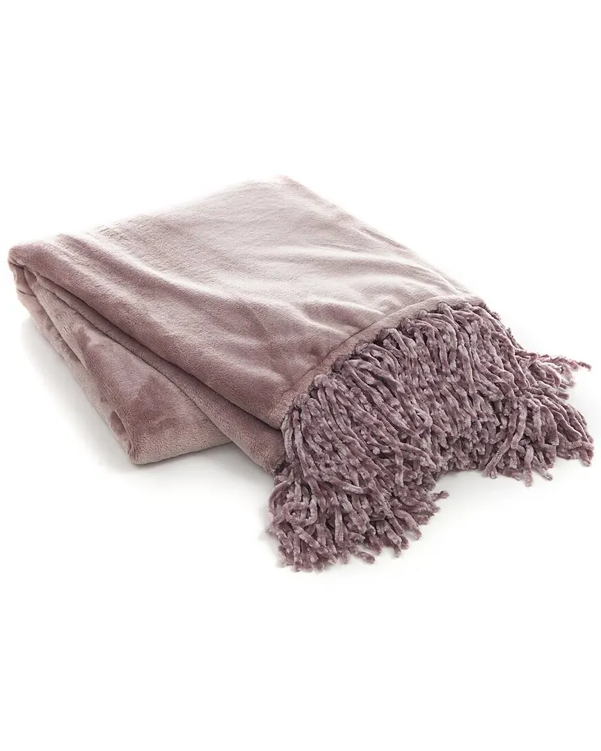 Plush Throw - Mauve, Polyester