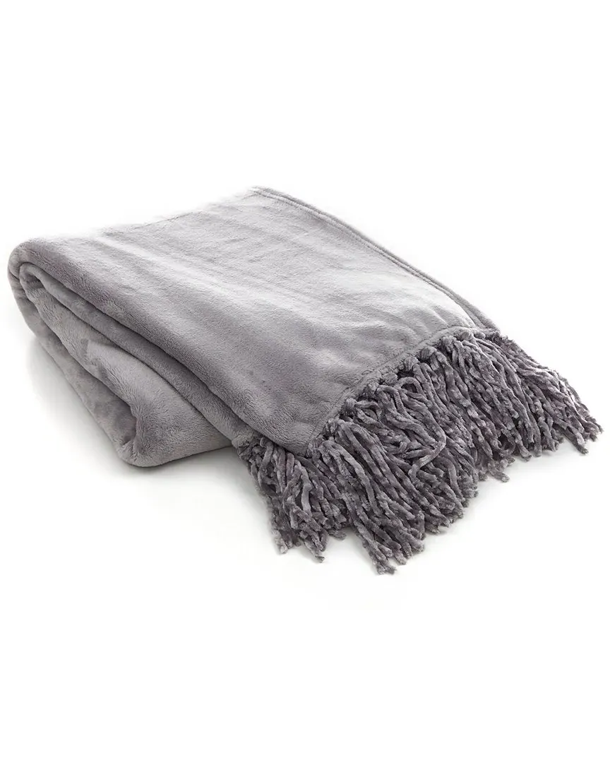 Plush Throw - Silver, Polyester