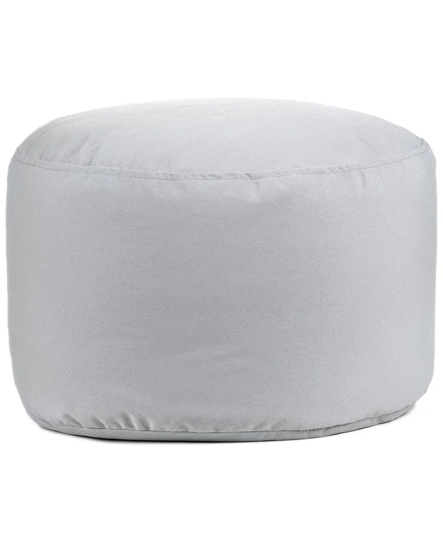 Soleil Dotcom Round Ottoman Pouf - Silver, Olefin image