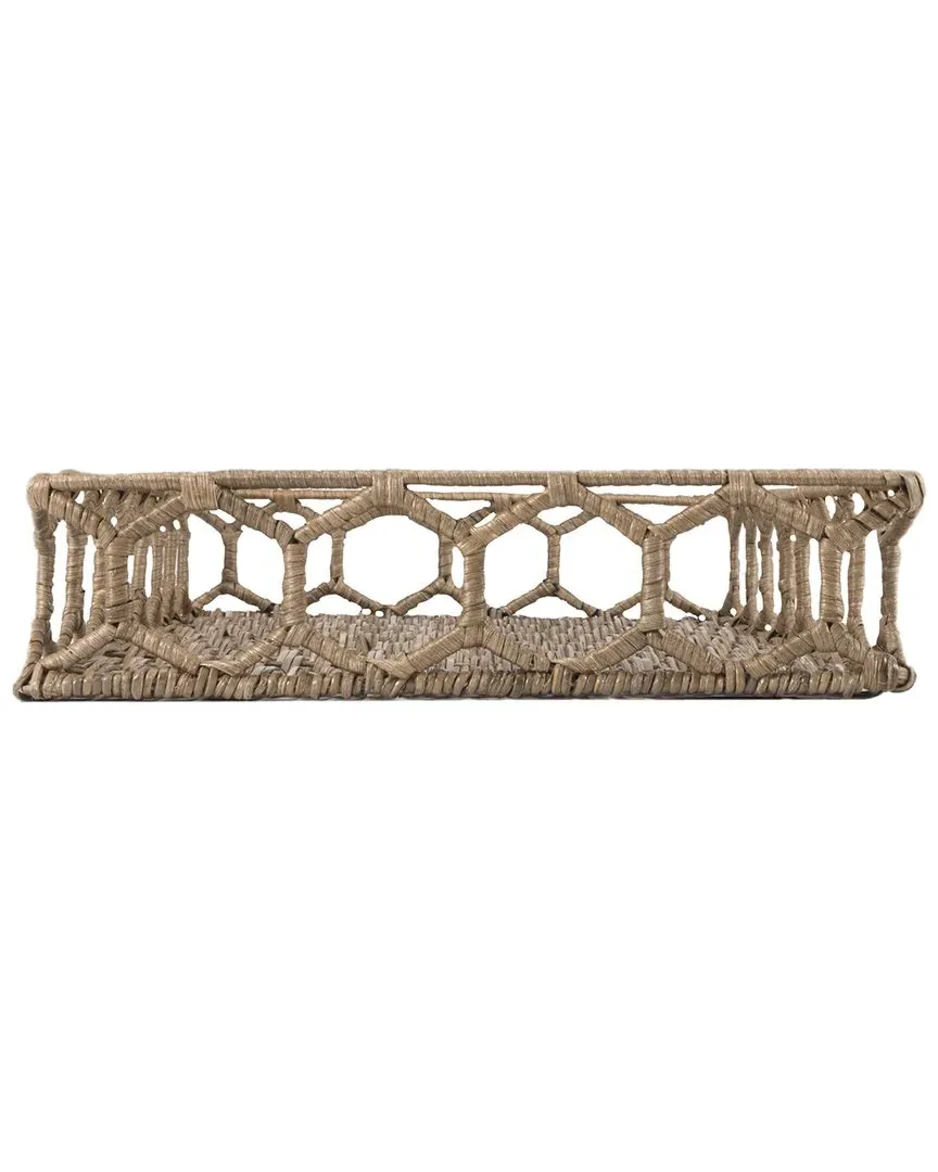 Honeycomb Hand-Woven Serving Tray - Brown, Rattan image