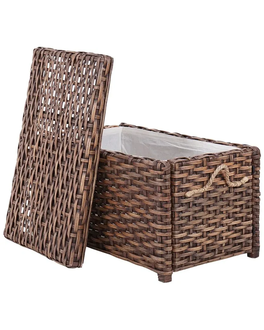 Jacob 31.5in Wicker Storage Trunk - Dark Brown