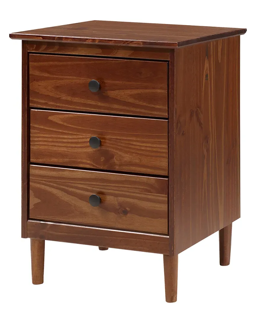 3-Drawer Nightstand - Walnut image