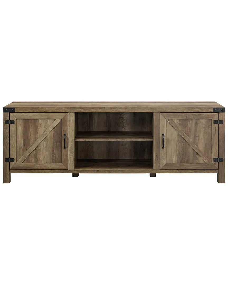 70in Barn Door Media Console - Rustic Oak image