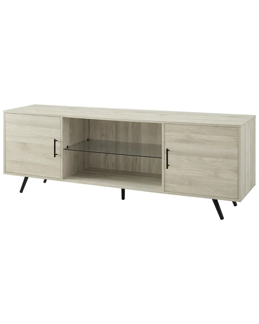 70in Glass Shelf 2-Door Console - Birch image