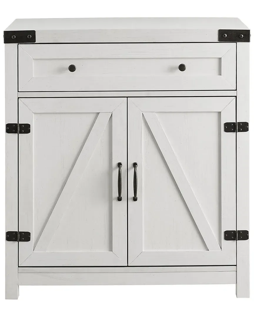 Farmhouse Barn Door Accent Cabinet - White image
