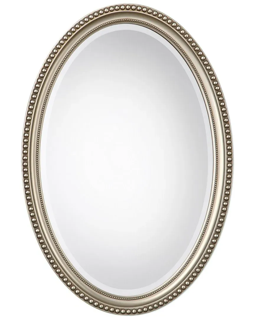 Hewson Round Mirror with Brown Antiquing - Silver image